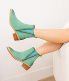 Wylie Suede Ankle Boot in Teal Shoes Ave Shops- Tilden Co.