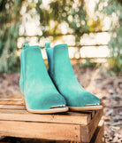 Wylie Suede Ankle Boot in Teal Shoes Ave Shops- Tilden Co.