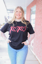 XOXO Valentine Heart Graphic T-Shirt Graphic T-Shirt Rustee Clothing- Tilden Co.