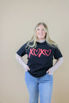 XOXO Valentine Heart Graphic T-Shirt Graphic T-Shirt Rustee Clothing- Tilden Co.