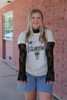 Mock Neck Lace Long Sleeve Top Black / Small Black Small Layering Top Hem & Thread- Tilden Co.