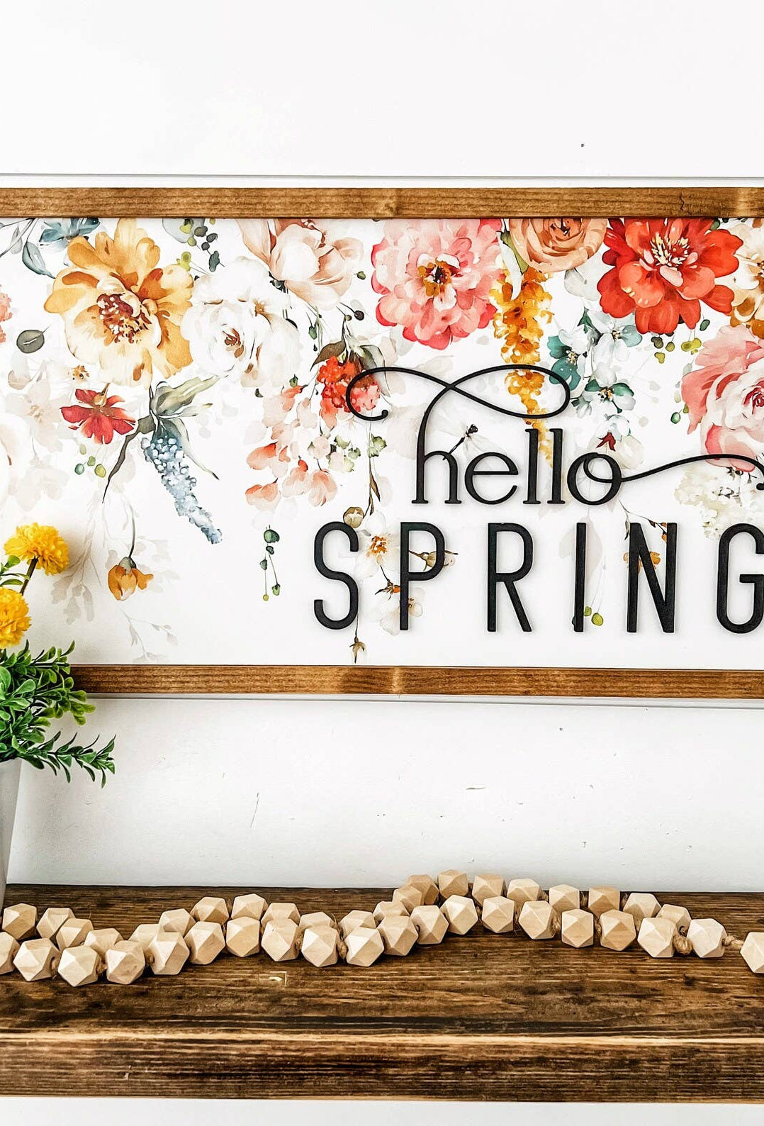 Hello Spring Floral Sign    decor WillowBee Signs & Designs- Tilden Co.