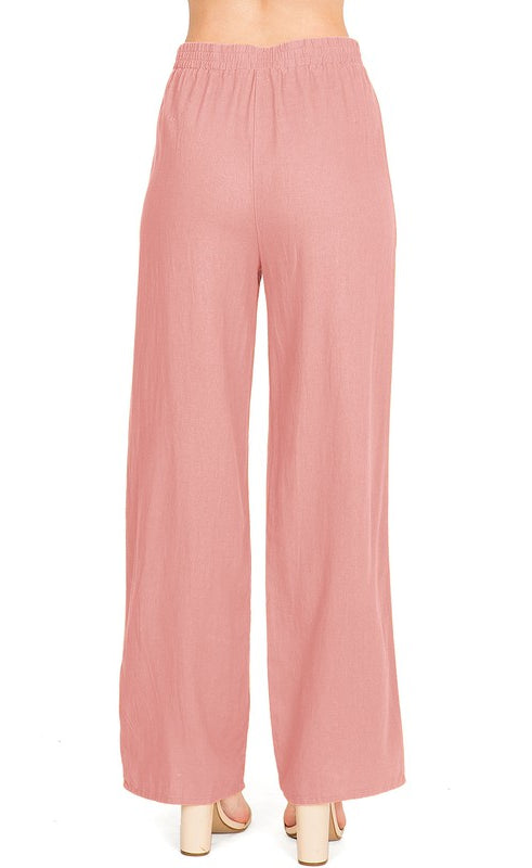 Sandy Shores Linen Pants in Rose - Final Sale    joggers Lana Roux- Tilden Co.