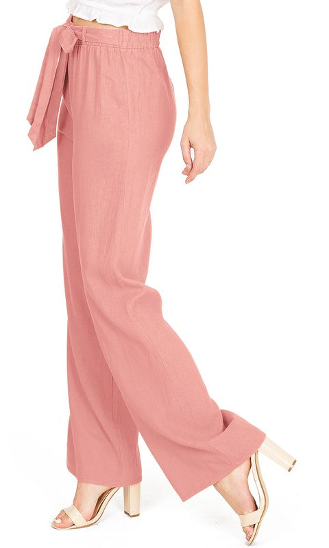Sandy Shores Linen Pants in Rose - Final Sale    Pants Lana Roux- Tilden Co.