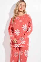 Snowflake All Over Lounge Top    Pajamas Reborn J- Tilden Co.