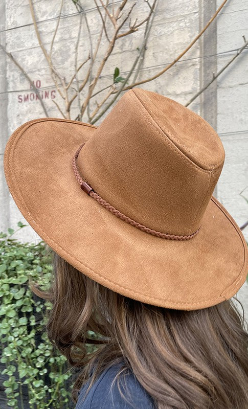 Vegan Suede Panama Hat Camel Camel  Hats Love and Thyme- Tilden Co.