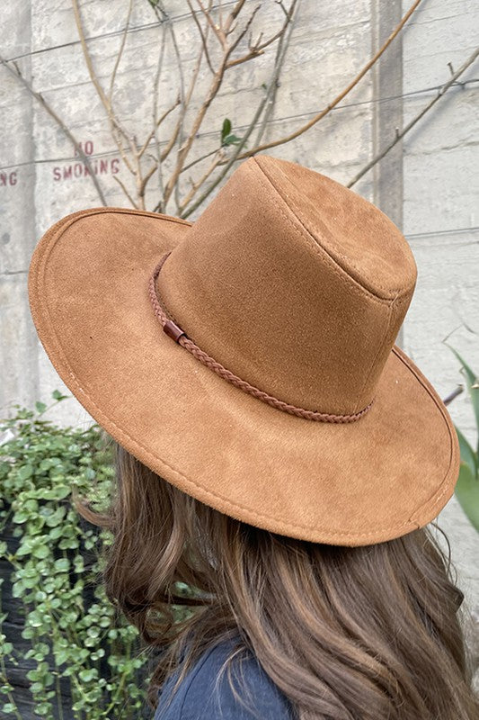 Vegan Suede Panama Hat Camel Camel  Hats Love and Thyme- Tilden Co.