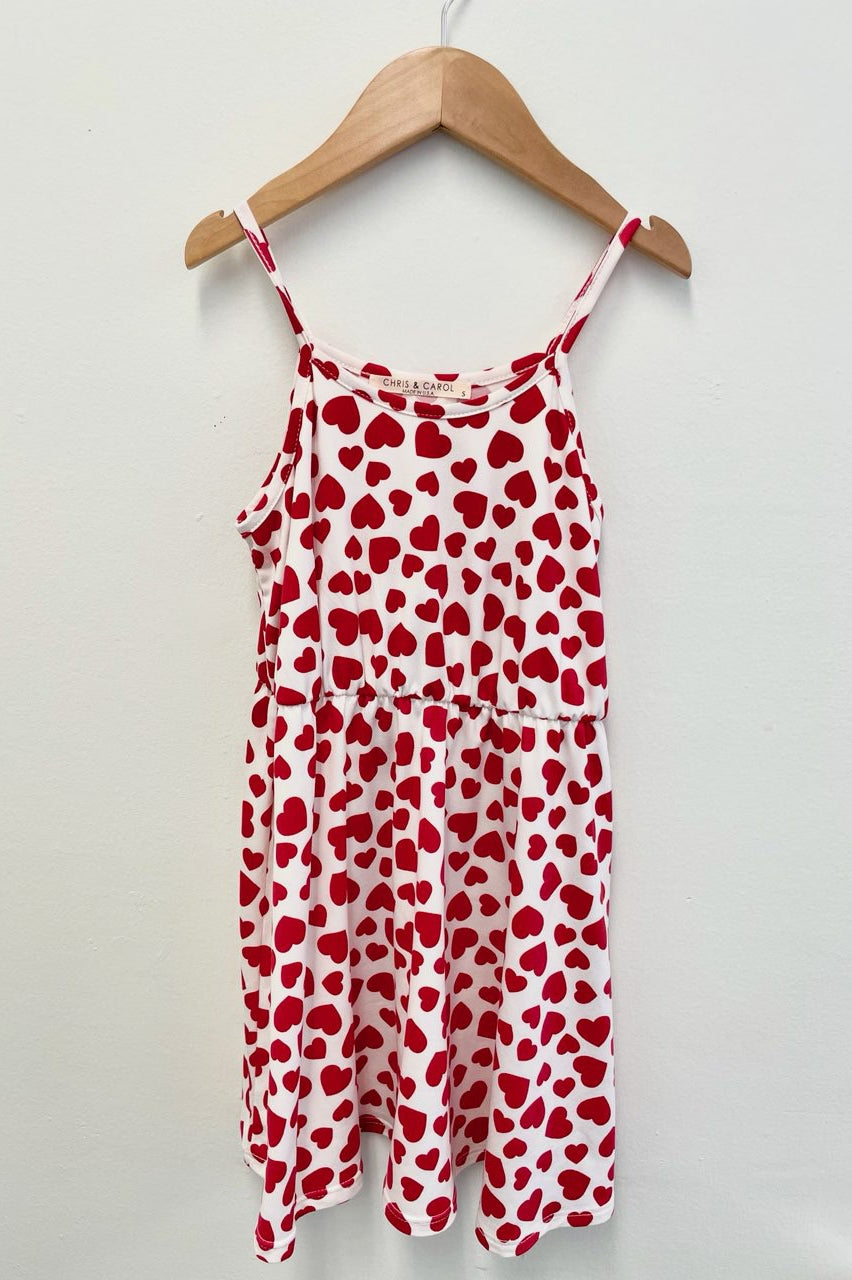 Kid's Heart Printed Dress - Final Sale    Girl's Dress Chris and Carol- Tilden Co.