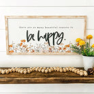 Be Happy Wildflower Wood Sign    decor WillowBee Signs & Designs- Tilden Co.