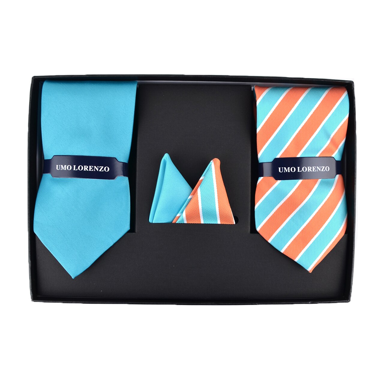 2 Tie + Hanky Box Set - Blue    tie selini- Tilden Co.