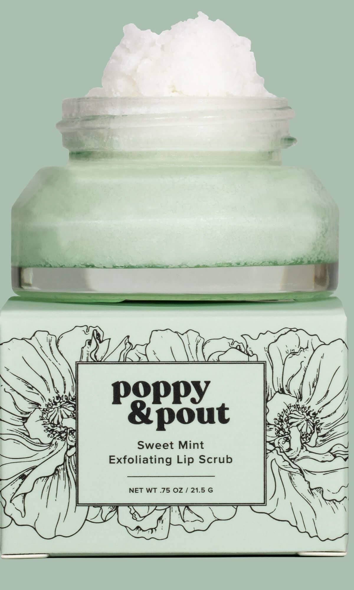 Lip Scrub, Sweet Mint    lip balm Poppy & Pout- Tilden Co.