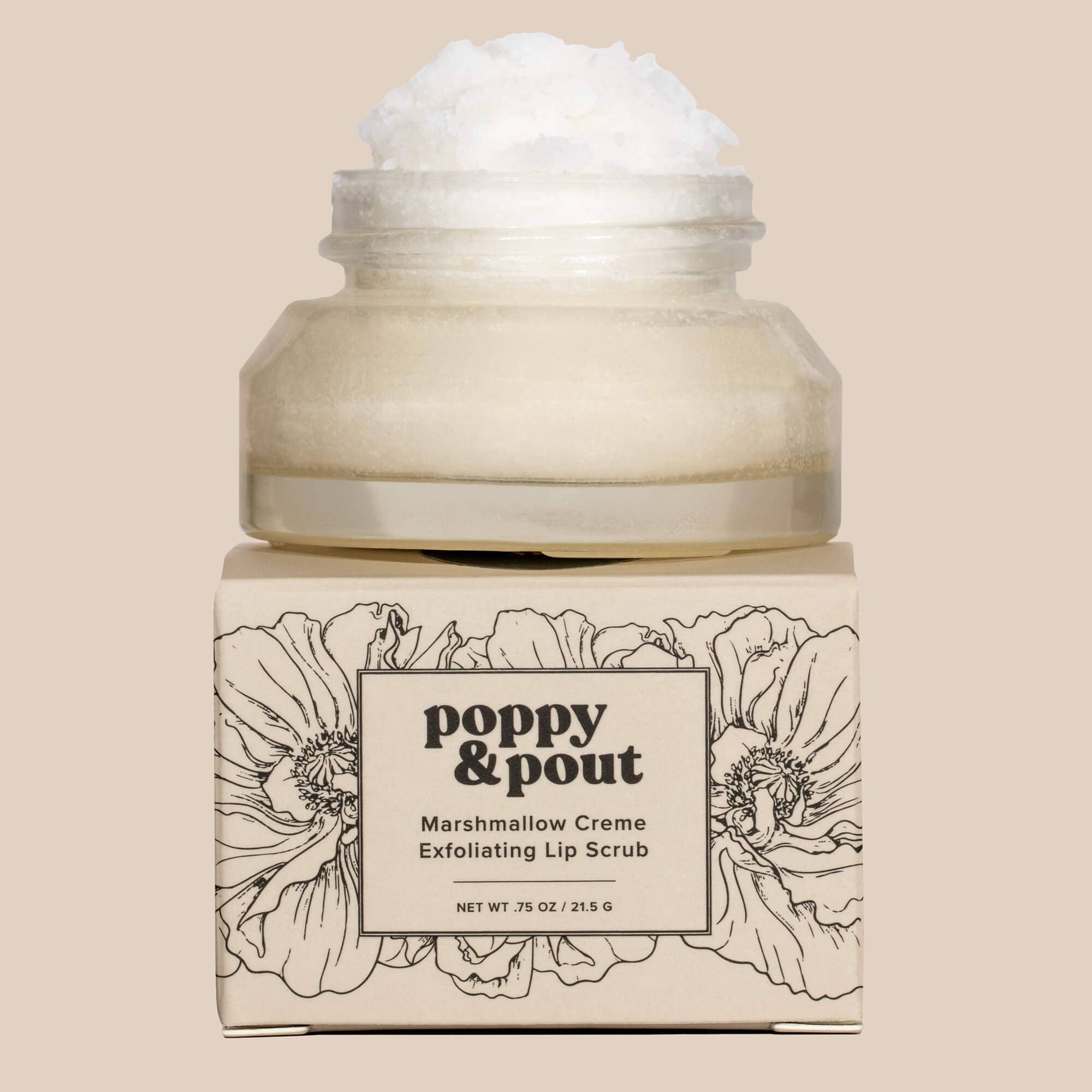 Lip Scrub, Marshmallow Creme    lip balm Poppy & Pout- Tilden Co.
