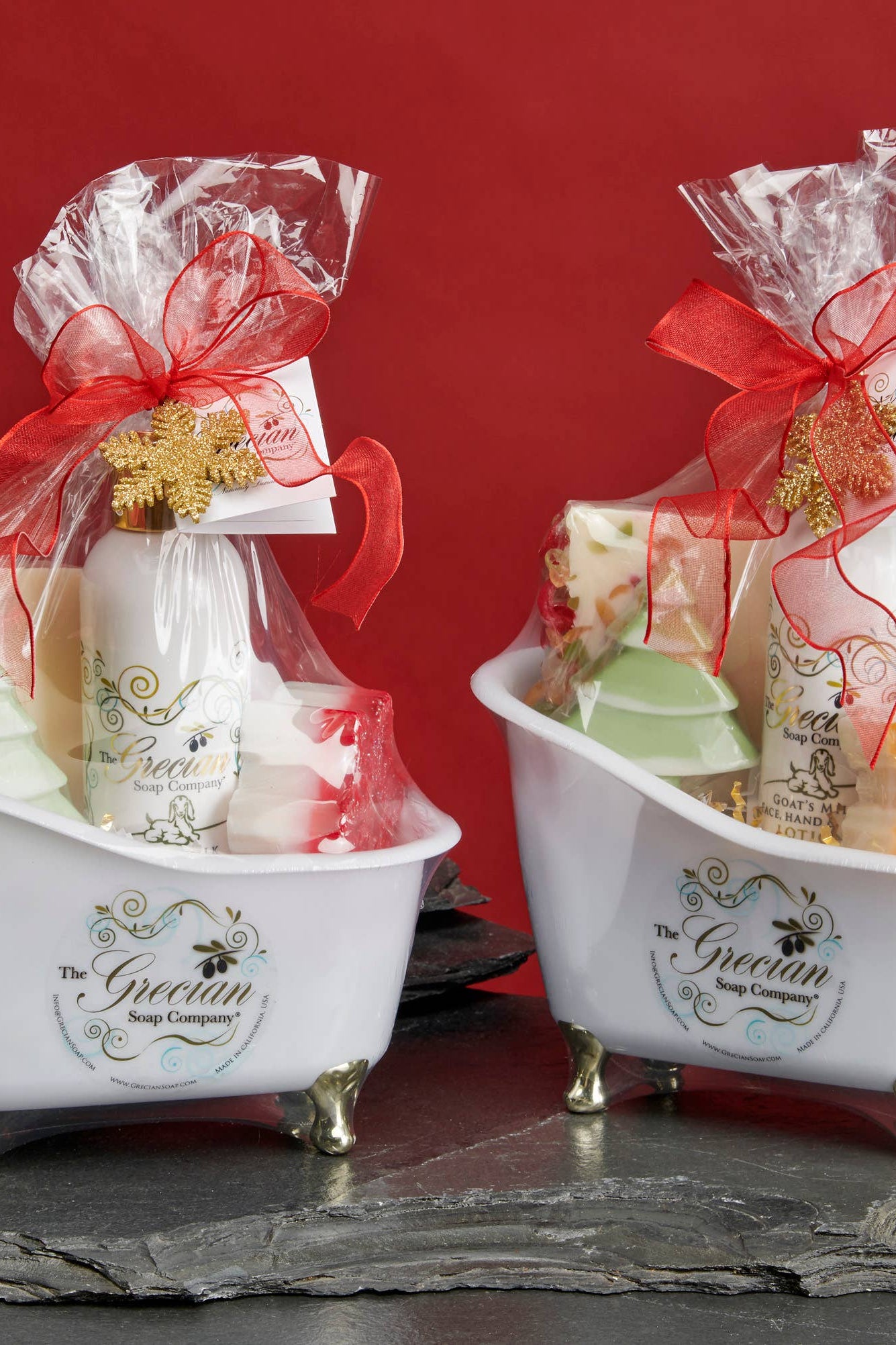 Christmas Holiday Bathtub Gift Set: Cranberry Pomegranate    hand soap The Grecian Soap Company- Tilden Co.