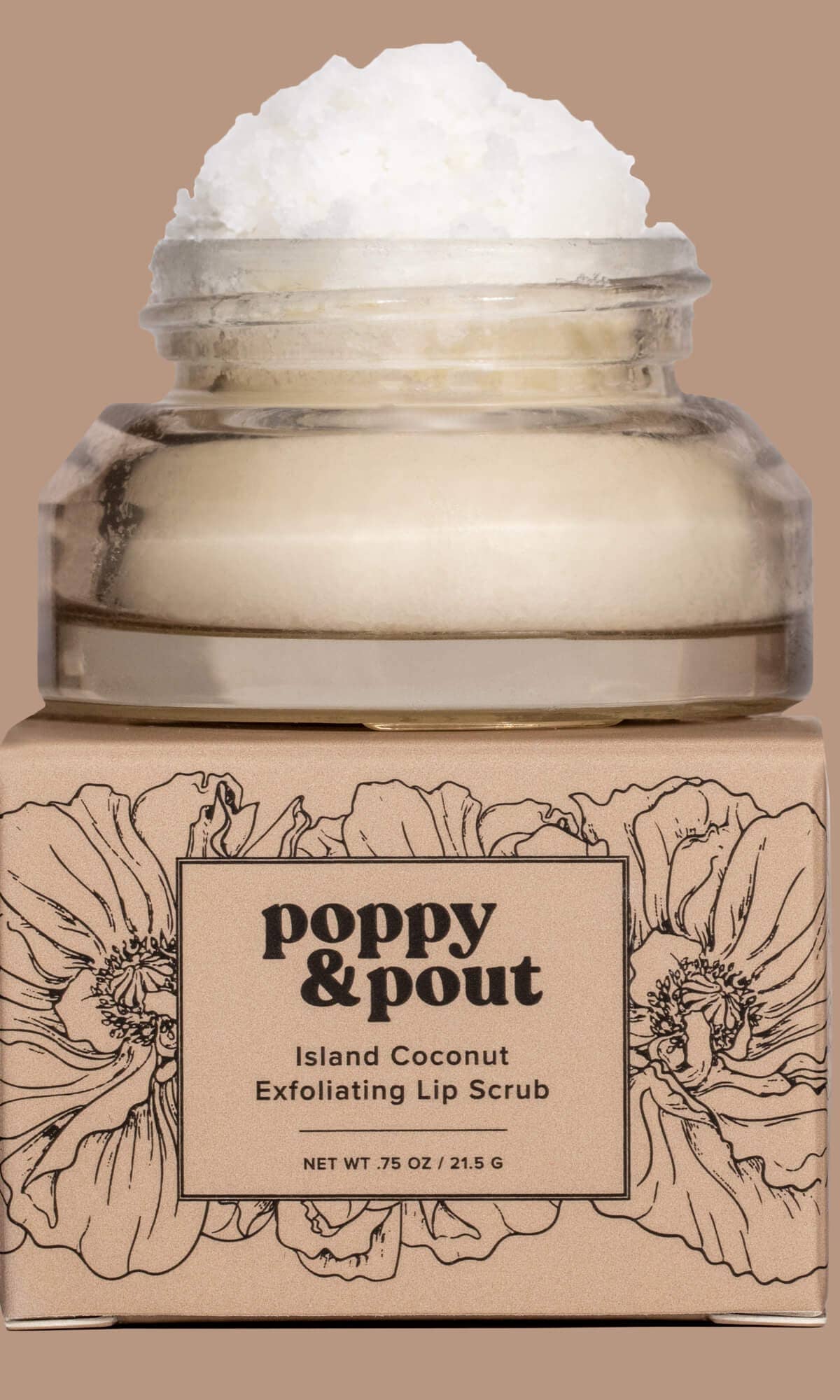 Lip Scrub, Island Coconut    lip balm Poppy & Pout- Tilden Co.
