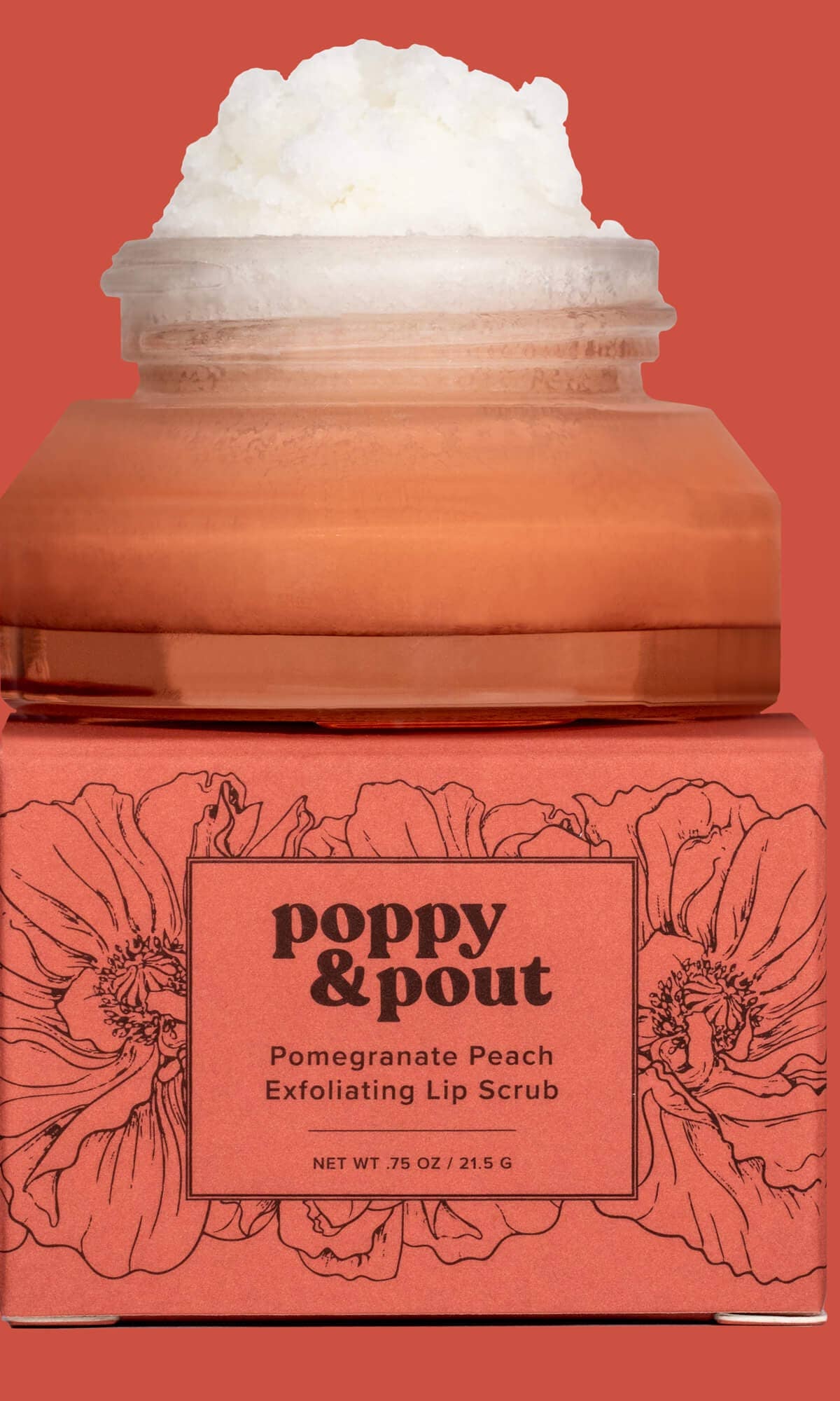 Lip Scrub, Pomegranate Peach    lip balm Poppy & Pout- Tilden Co.