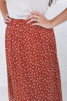 Accordion Pleated Skirt in Rust Petunia (Size XL) - Final Sale    mikarose dress Mikarose- Tilden Co.