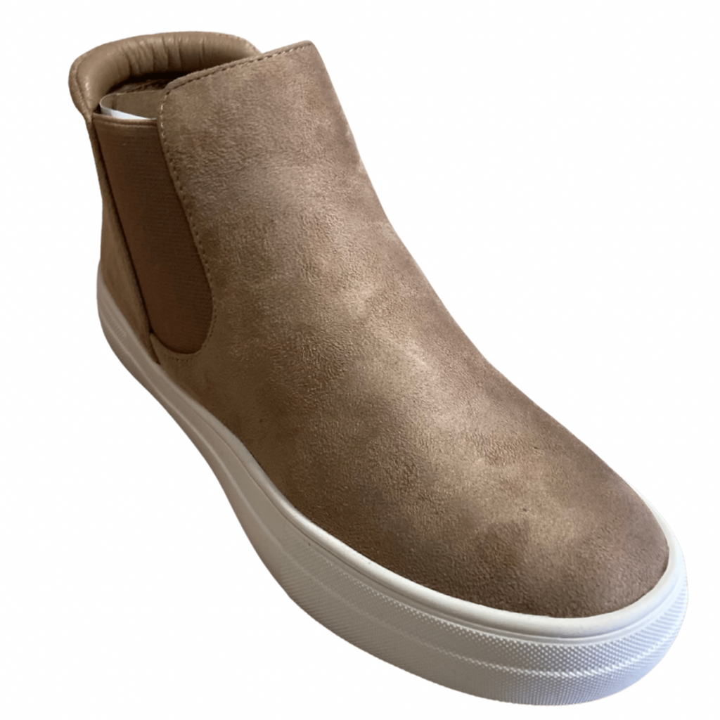 Boot Style Slip-On Shoe in Taupe Suede    Shoes Insignia Footwear- Tilden Co.