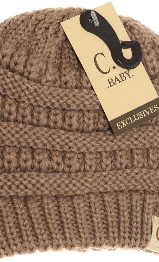 CC BABY Solid Beanie Taupe Taupe  Kids Beanie CC Brand Beanies- Tilden Co.
