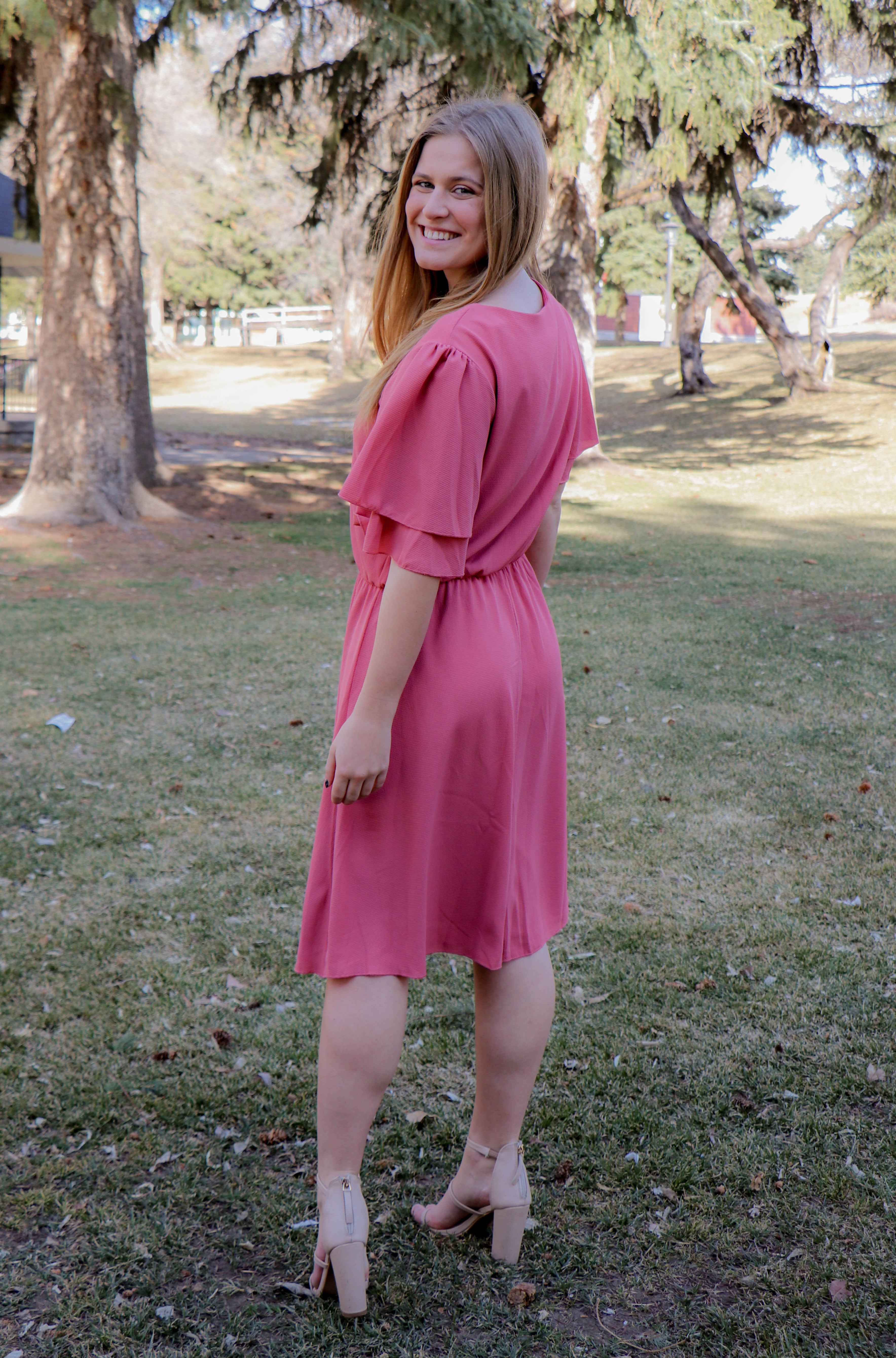 Claire Dress in Textured Coral - Final Sale (Sizes M and XXL)    mikarose dress Mikarose- Tilden Co.