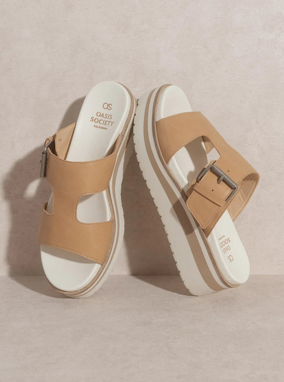 The Ellie Tan | Staple Platform Sandal    Sandals Oasis Society- Tilden Co.