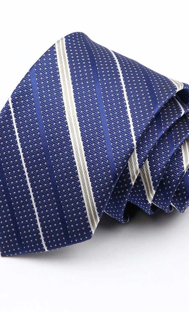 Lucas Jacquard Striped Skinny Tie in Navy    tie Tilden Co. LLC- Tilden Co.