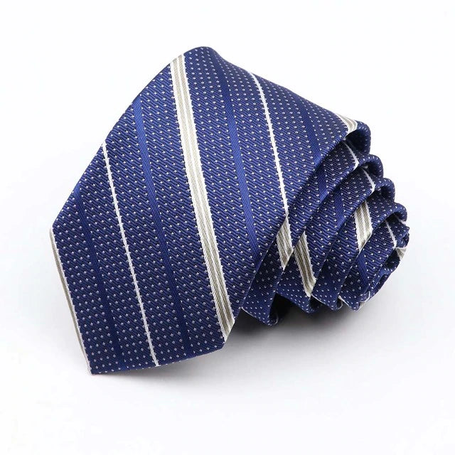 Lucas Jacquard Striped Skinny Tie in Navy    tie Tilden Co. LLC- Tilden Co.