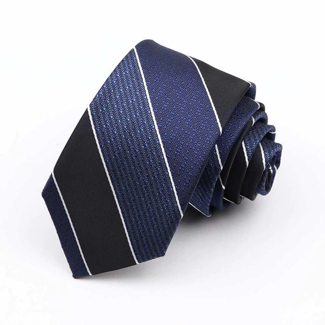 Micah Jacquard Striped Skinny Tie in Navy    tie Tilden Co. LLC- Tilden Co.