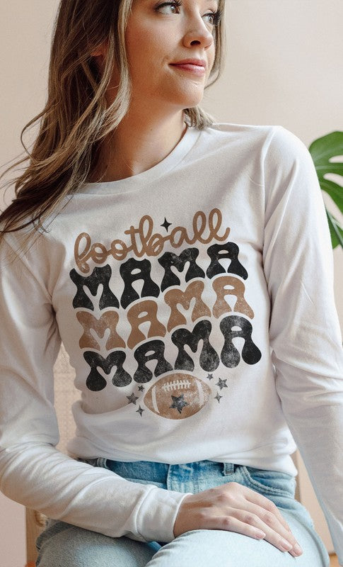 Football Mama Long Sleeve Graphic Tee    Shirts & Tops Kissed Apparel- Tilden Co.