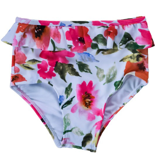 GIRLS Pink Floral Swim Bottoms    Swimwear Coral Reef Swim- Tilden Co.