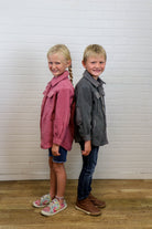 Girls Sherpa Jacket in Berry- Final Sale    Shirts & Tops 12 PM by Mon Ami- Tilden Co.