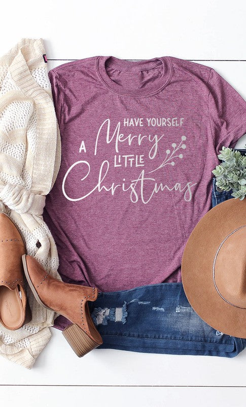 Have Yourself a Merry Little Christmas Graphic Tee- Final Sale    Shirts & Tops Kissed Apparel- Tilden Co.