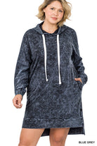 Hi-Low Longline Sweatshirt in Blue Grey - Plus Size- Final Sale    Cardigan Zenana- Tilden Co.