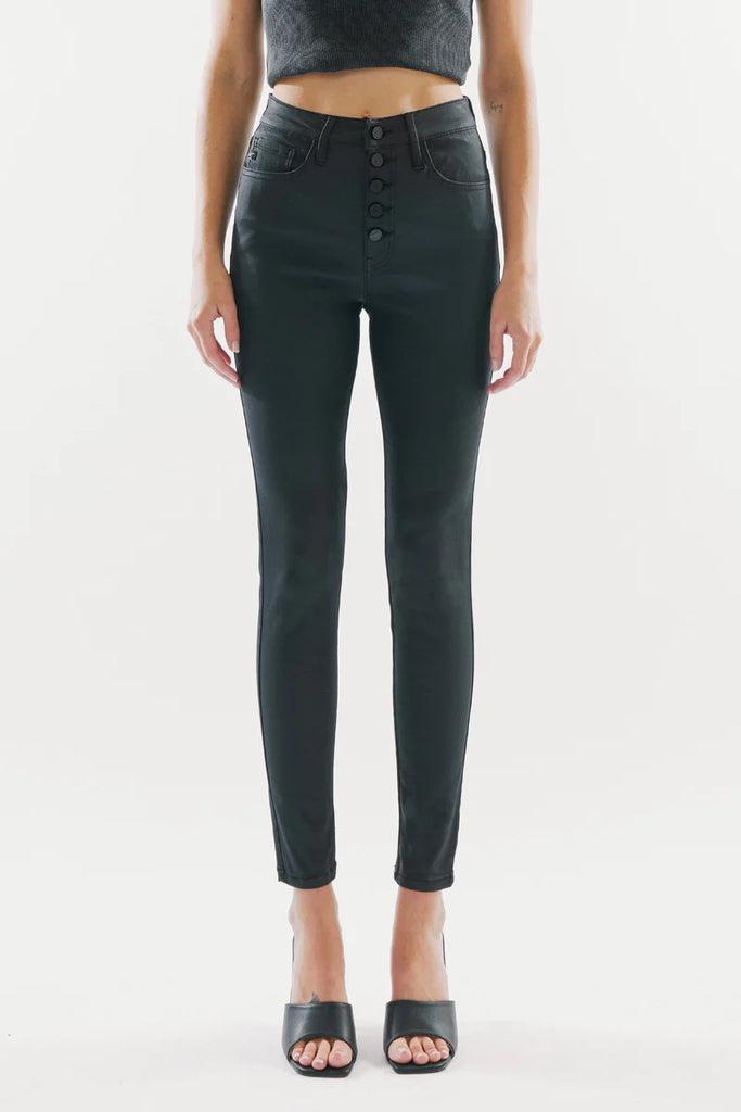 Autumn High Rise Faux Leather Ankle Skinny Pants    Jeans Kancan- Tilden Co.