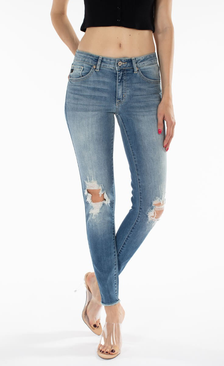 Kancan Lauren Mid Rise Ankle Skinny Jean Plus Size    Pants Kancan- Tilden Co.