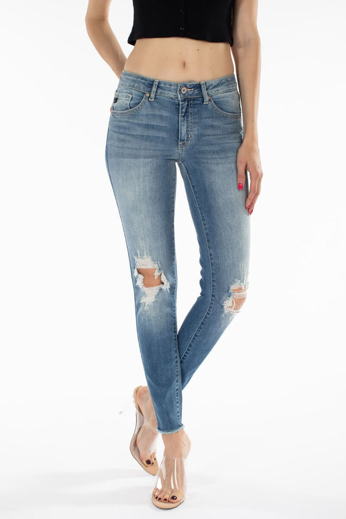 Kancan Lauren Mid Rise Ankle Skinny Jean Plus Size    Pants Kancan- Tilden Co.