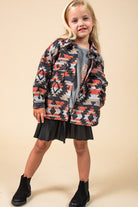 Kids Aztec Geometric Jacket in Rust    Shirts & Tops 12 PM by Mon Ami- Tilden Co.