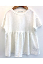 Kids Cotton Blend Short Sleeve Top - Off White    Shirts & Tops Chris and Carol- Tilden Co.