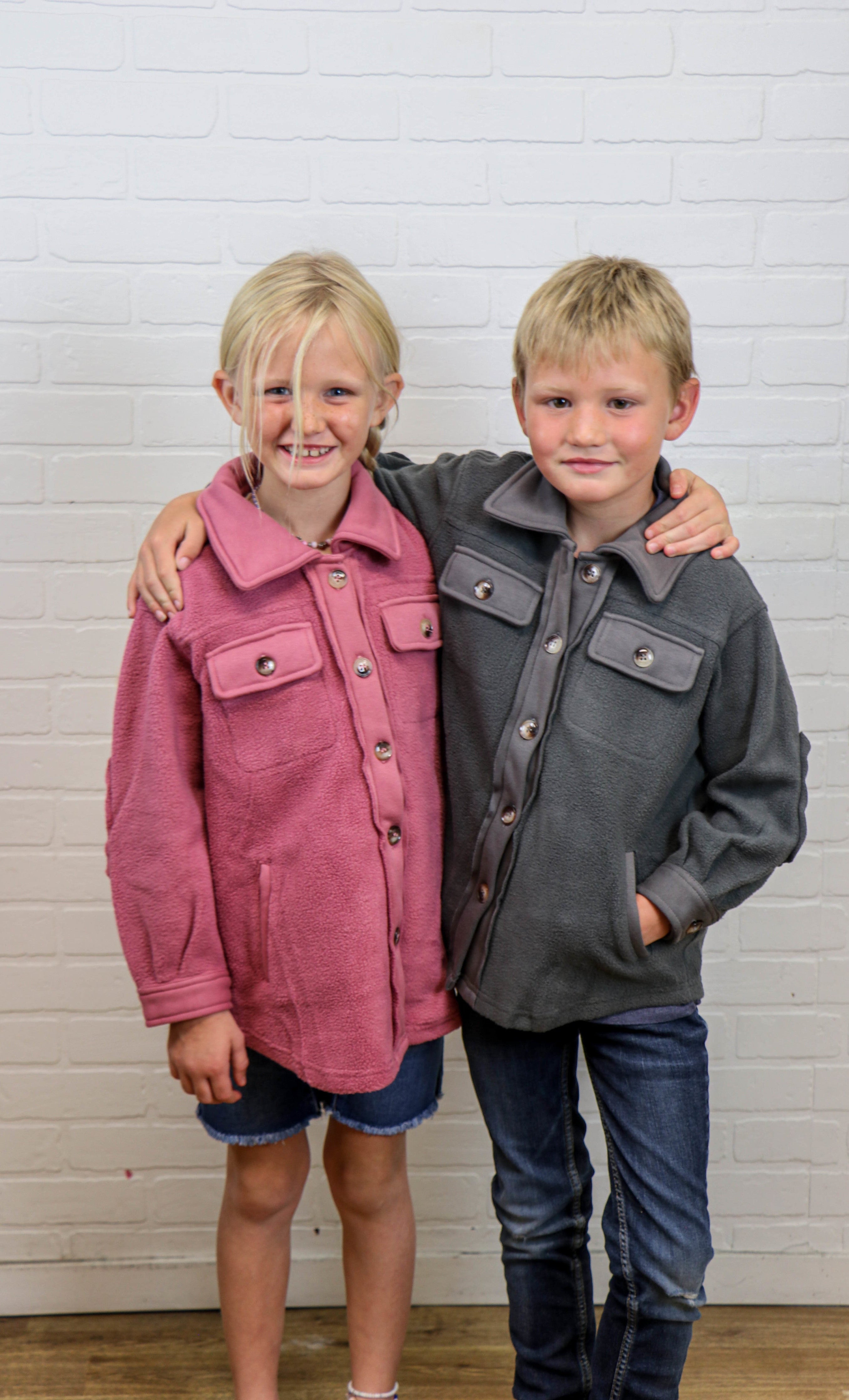 Kids Sherpa Jacket in Grey- Final Sale    Shirts & Tops 12 PM by Mon Ami- Tilden Co.
