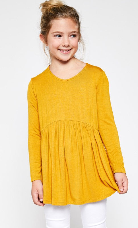 Kids Solid Baby Doll Top- Final Sale    Shirts & Tops GtoG- Tilden Co.