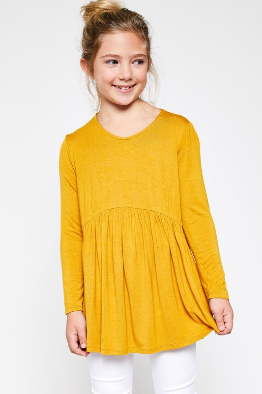 Kids Solid Baby Doll Top- Final Sale    Shirts & Tops GtoG- Tilden Co.