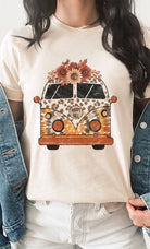 Leopard Floral Fall VW Bus Graphic Tee - Final Sale    Shirts & Tops Kissed Apparel- Tilden Co.