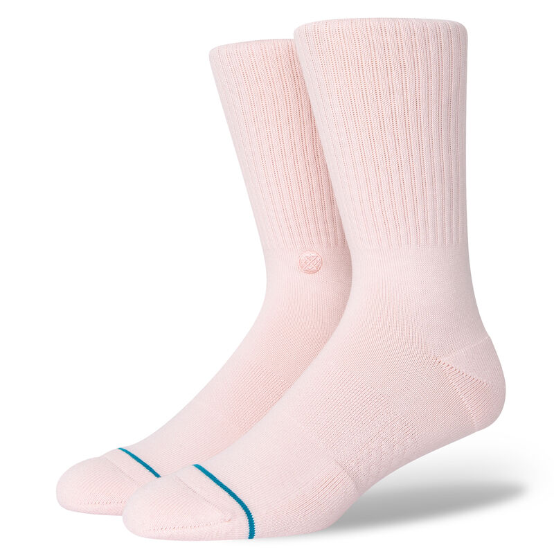 Stance Icon Crew Socks Medium / Pink Medium Pink socks Stance- Tilden Co.