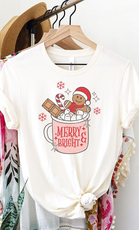 Merry Christmas Ginger Cup Graphic Tee- Final Sale    Shirts & Tops Kissed Apparel- Tilden Co.