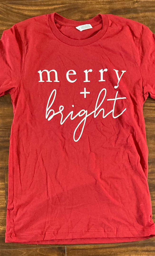 Merry and Bright Graphic Tee- Final Sale    Shirts & Tops Tilden Co. LLC- Tilden Co.