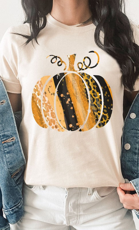 Orange Leopard Pumpkin Graphic Tee - Final Sale    Shirts & Tops Kissed Apparel- Tilden Co.