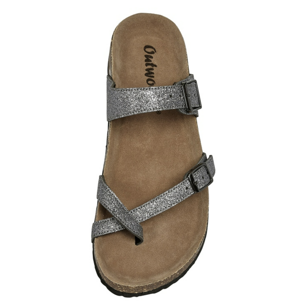 Outwood Bork Slip-on Sandal with Toe Strap in Pewter    Shoes Olem Shoe Corp- Tilden Co.