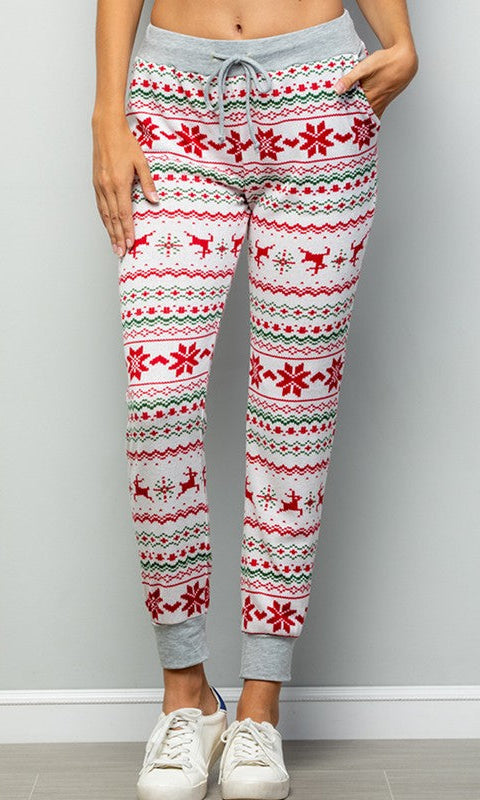Reindeer Christmas Pajama Pants - Plus Size    Shirts & Tops Hemish USA- Tilden Co.