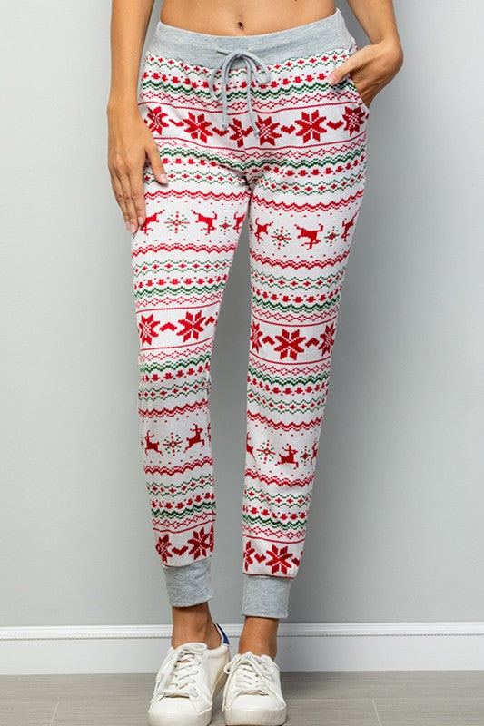 Reindeer Christmas Pajama Pants - Plus Size