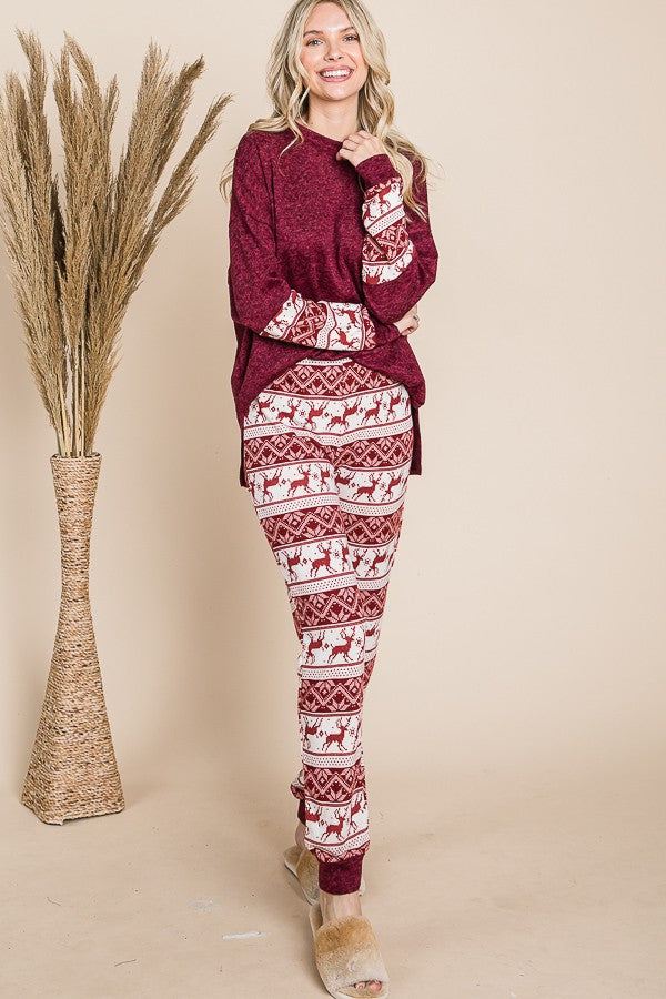 Reindeer Christmas Pajamas - Red    Pajamas Reborn J- Tilden Co.