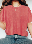 Mineral Washed T-Shirt Teaberry / Small Teaberry Small Shirts & Tops Rustee Clothing- Tilden Co.